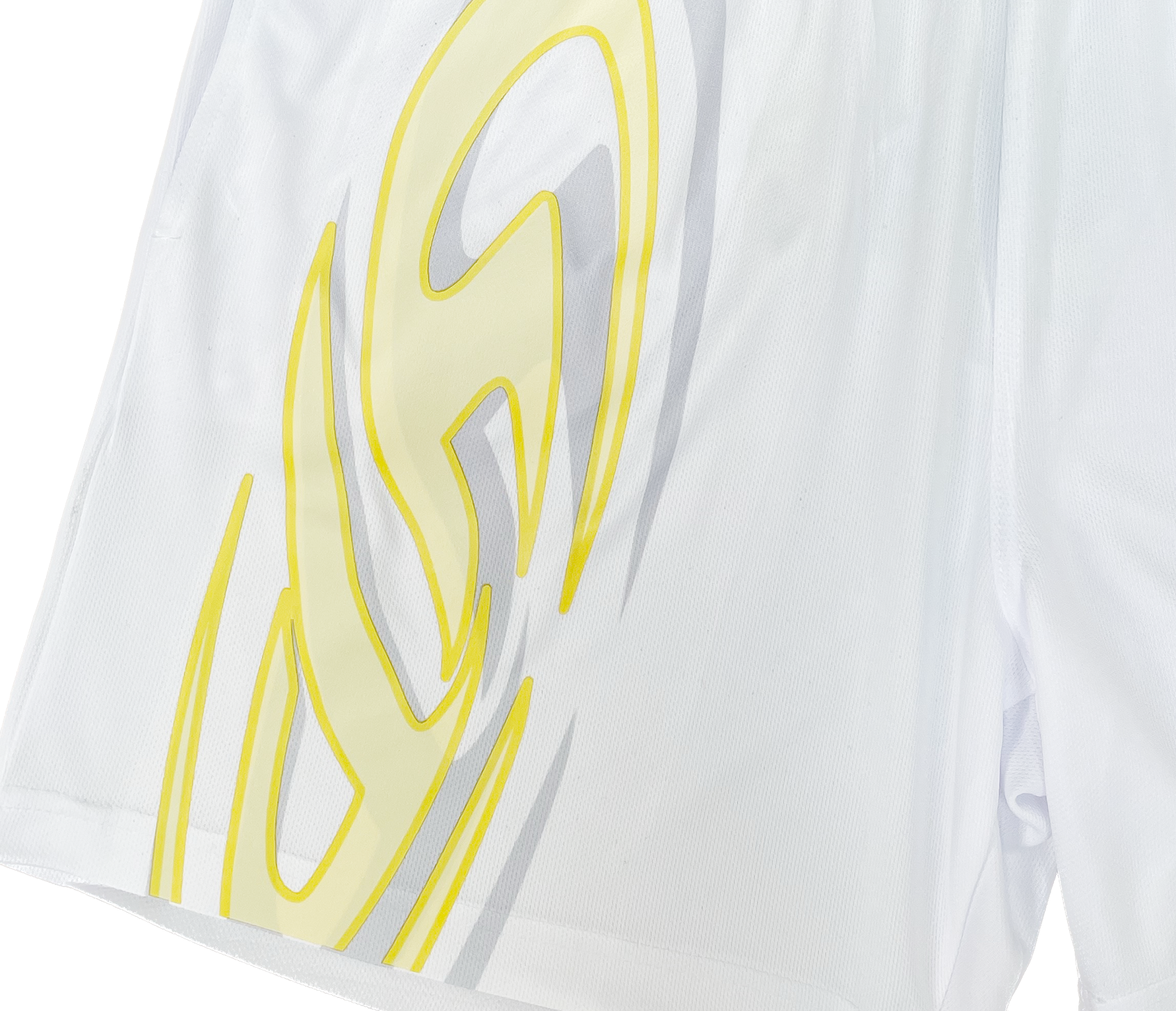 shark fin mesh shorts - white