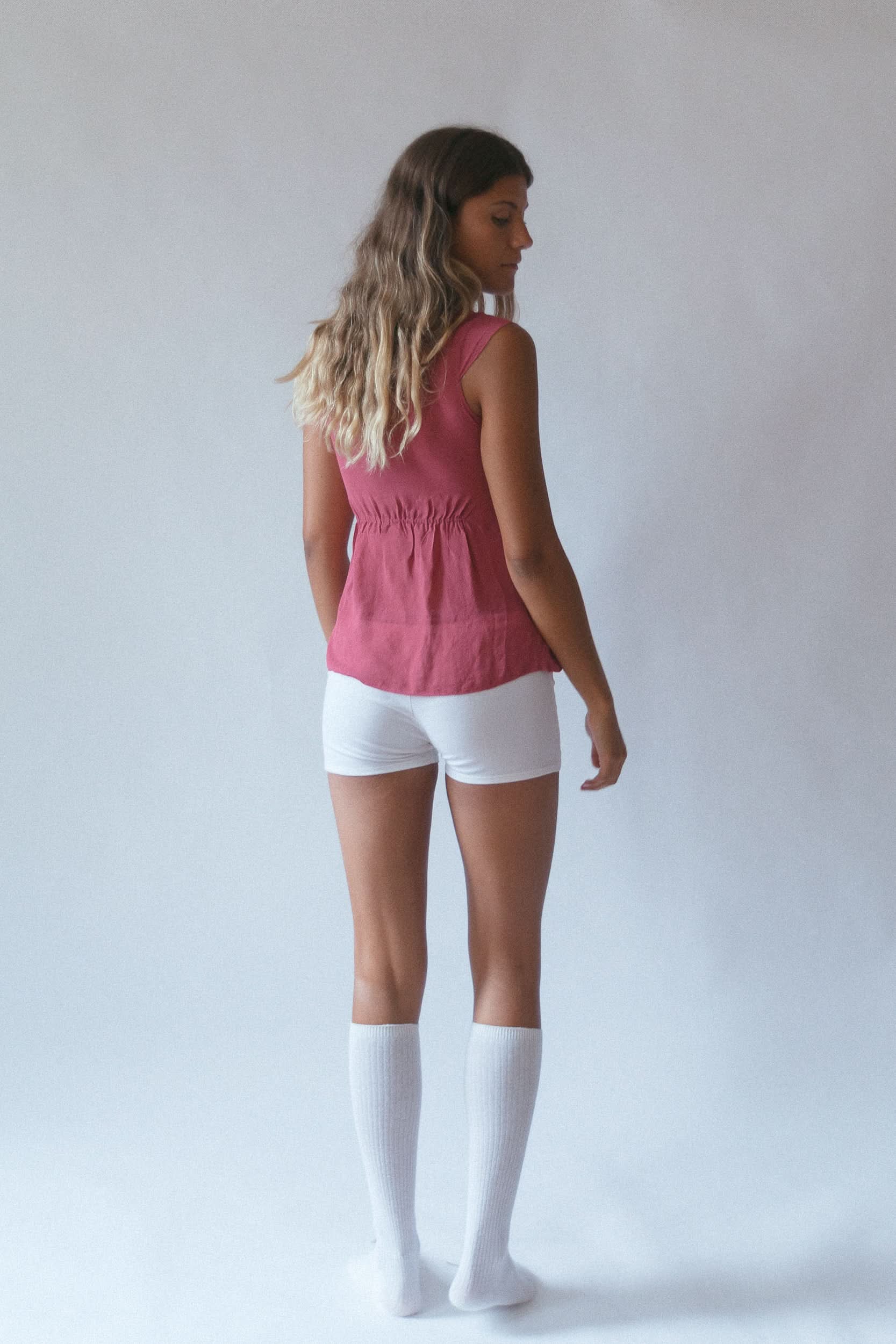 jersey booty short - white